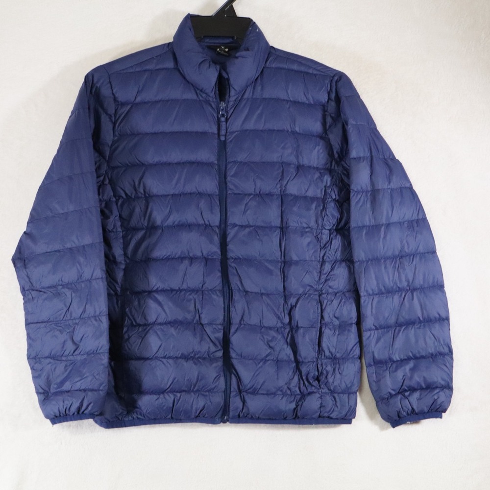 Eddie Bauer Kids XL 14/16 Blue Puffer Jacket – Lightweight Quilted Zip Up Coat